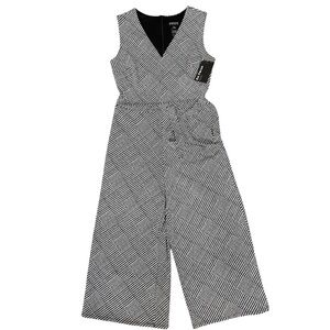 Enfocus Studio NWT Jumpsuit, Wide Leg, Belt, Black/White, Size Women’s 8